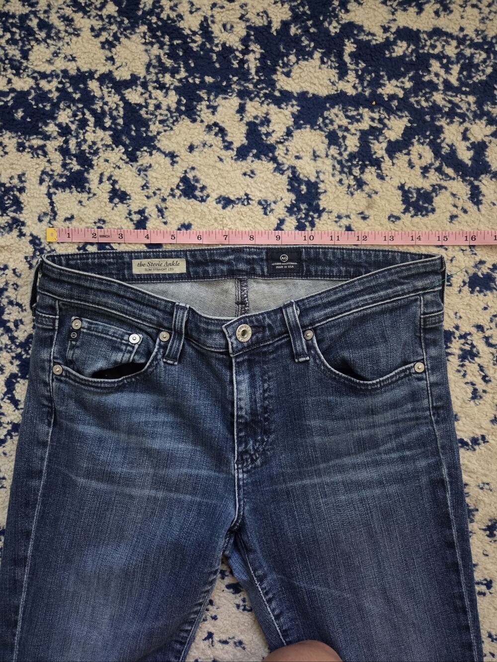Ag Adriano Goldschmied Mid Blue Straight Leg Jeans - Picture 6 of 8